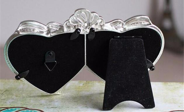 Double Heart Rhinestone Photo Frames