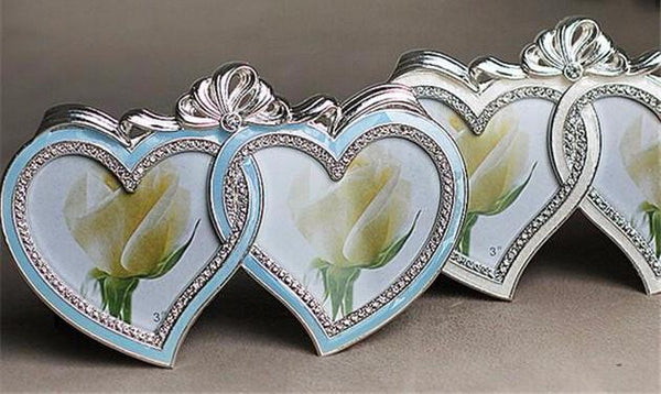 Double Heart Rhinestone Photo Frames