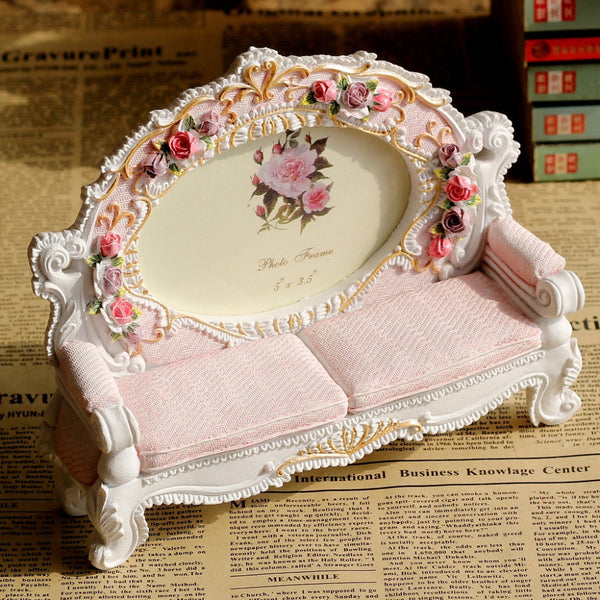 Pink Flower Sofa  Photo Frame