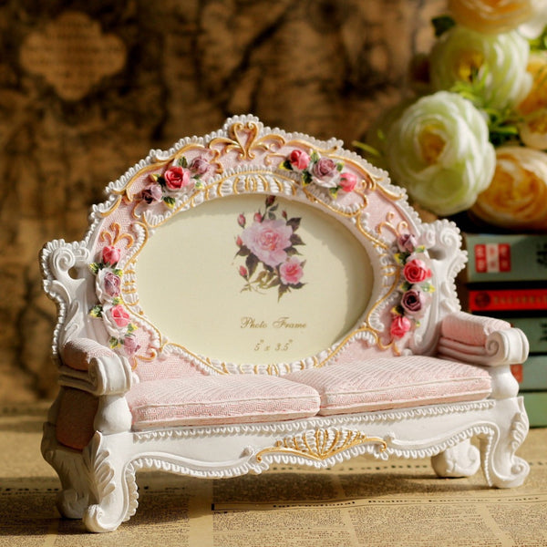 Pink Flower Sofa  Photo Frame