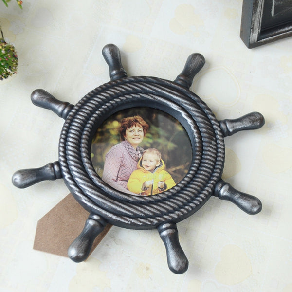 Vintage Rudder Shape Wooden Photo Frame
